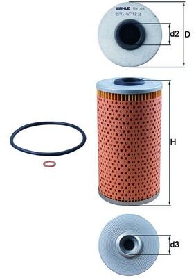 Mahle Ox 103D oil filter for Alpina, BMW