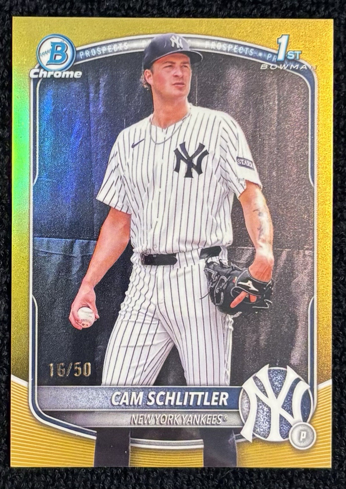 2025 Bowman Chrome 1st Cam Schlittler True Gold /50 New York Yankees