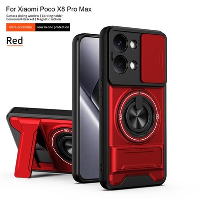 For Xiaomi Poco X8 Pro Max Hybrid Armor Slide Cover Camera Case KickStand Holder