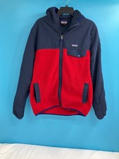 Patagonia 'Blue/Red' Synchilla Shelled Snap T Full Zip Hooded Jacket Mens Size M