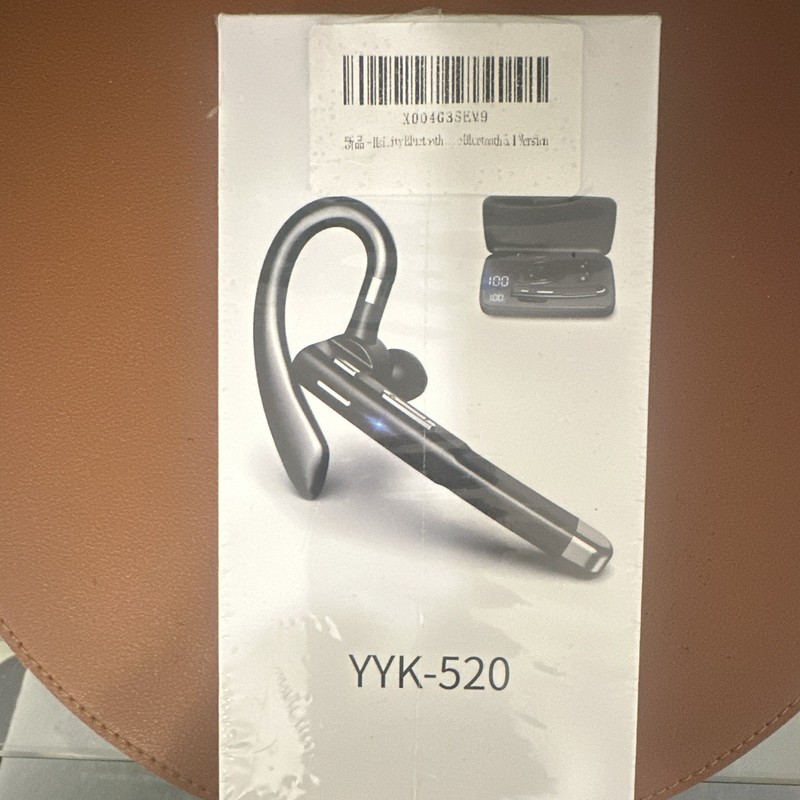 YYK-520 Bluetooth Wireless Single Ear-Hook Earbud Headset w/ Built-In Mic Black