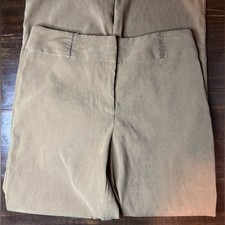 VTG Tan Suede-Like Straight Leg Pants with Stitched Waist