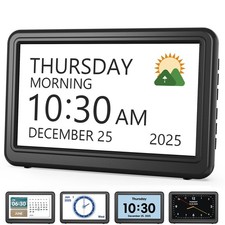 Clock with Day and Date for Elderly, 7" Large Display Digital Calendar Day Cl...
