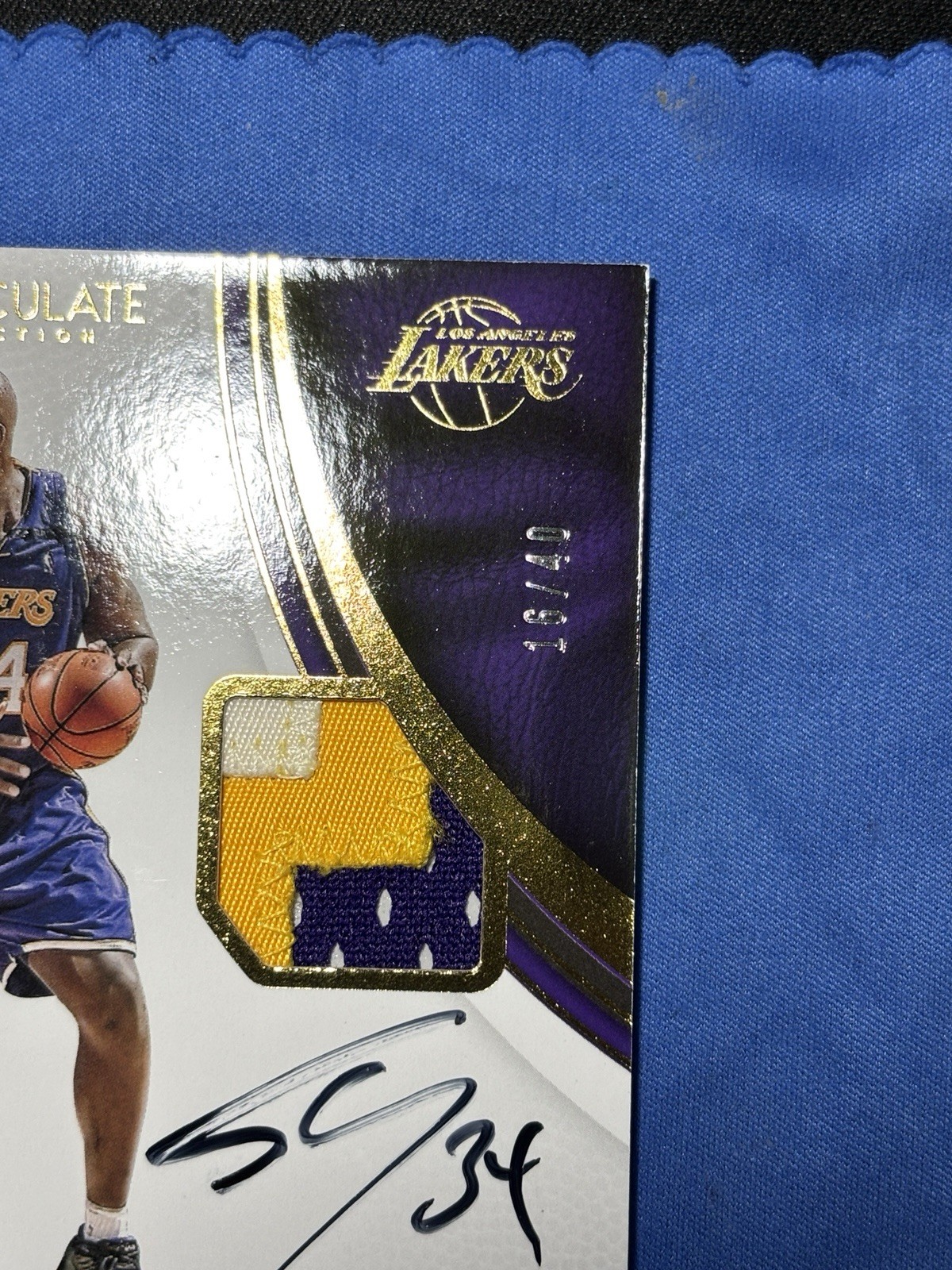 Shaquille O'Neal Patch Auto /40 2016-17 Immaculate #P-SHQ view 4