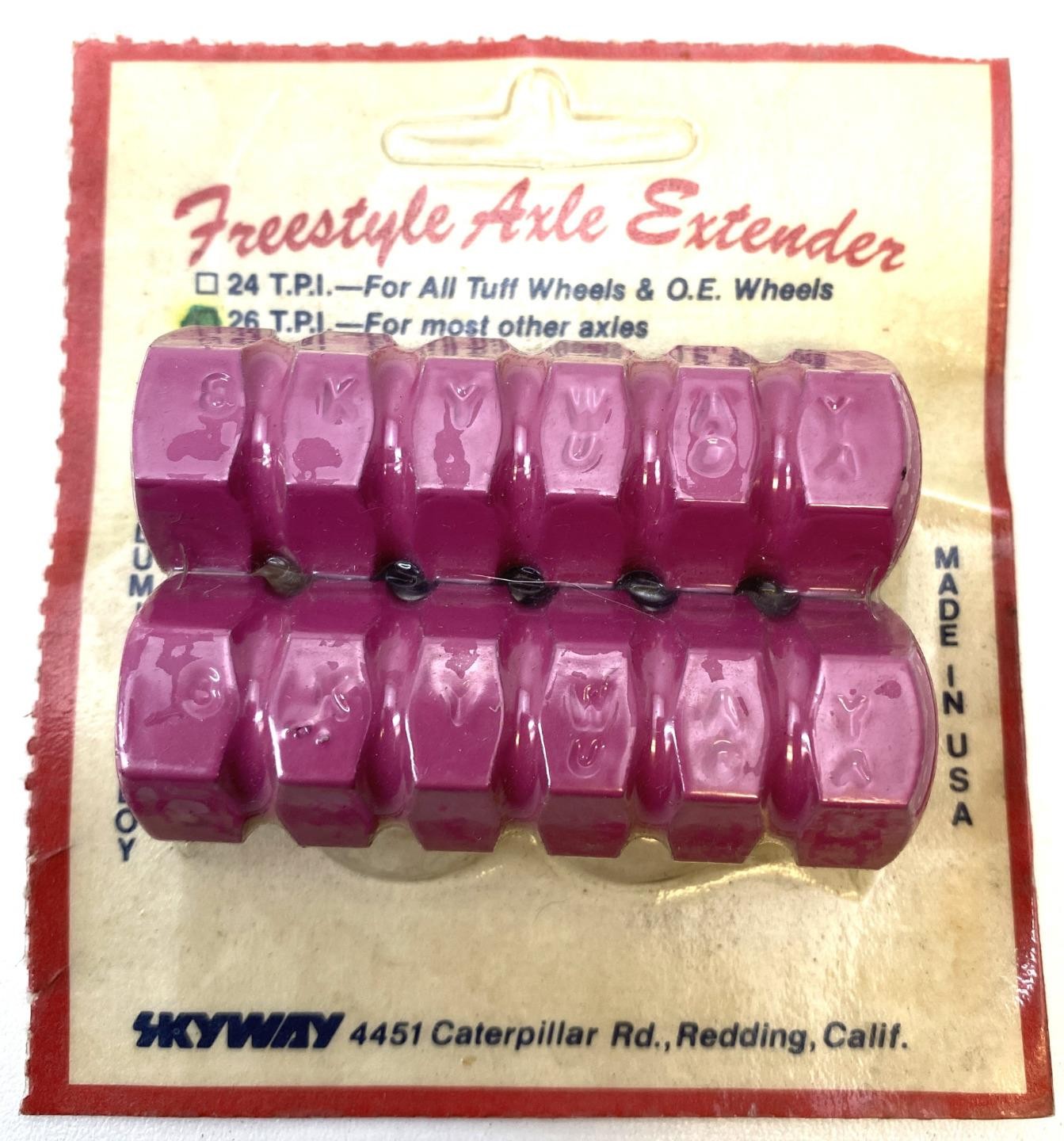 new old stock SKYWAY Freestyle AXLE EXTENDERS 26tpi PINK