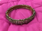 Miriam Haskell Vintage Crystal Gold Hinged  Bracelet 1960’s