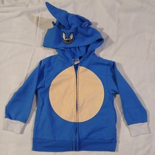 Sonic The Hedgehog Zip Up Hoodie By Sega Youth Xtra Small Blue