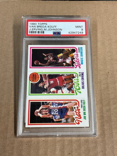 1980 Basketball PSA 9 / Van Breda Kolff / Julius Erving / Magic Johnson
