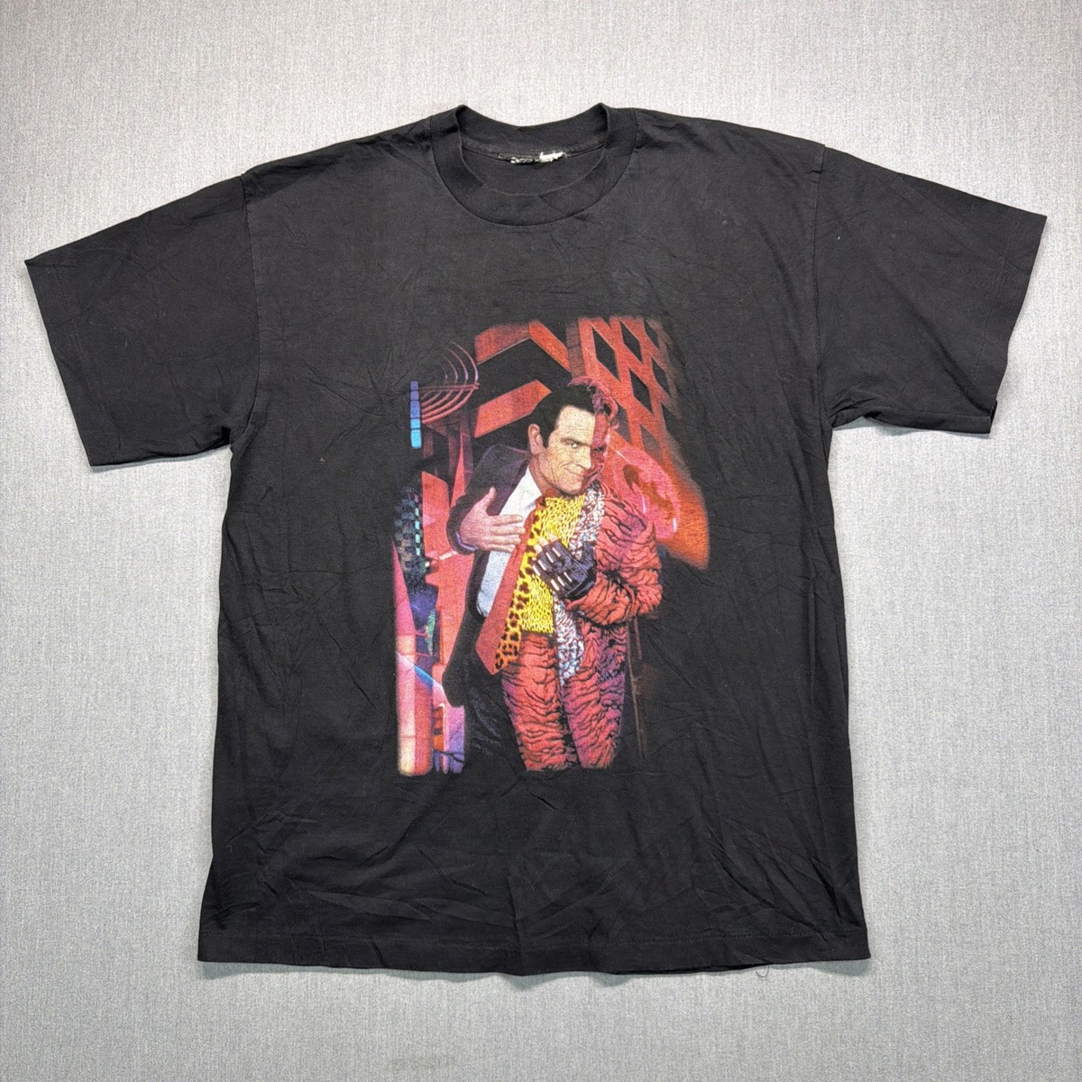 90s BATMAN リドラー トゥーフェイス VINTAGE Tシャツ XL Vintage 90s Harvey Dent Two-Face Batman Forever Movie Promo Tee