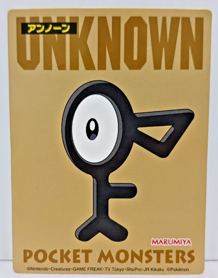 Unown Sticker Cards Marumiya Nintendo Japanese Pokemon Collectible