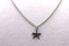 Handcrafted 21" silver chain with starfish charm necklace