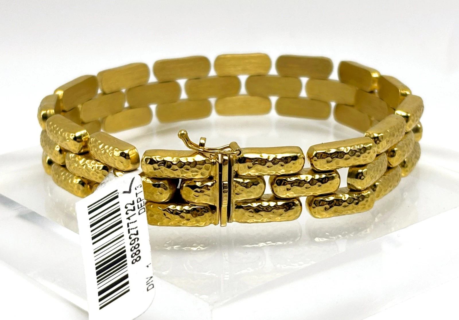 BELLEZZA Goldtone Bronze Hammered Stamato Panther-Link Chain Bracelet - NWT - product detail image 9