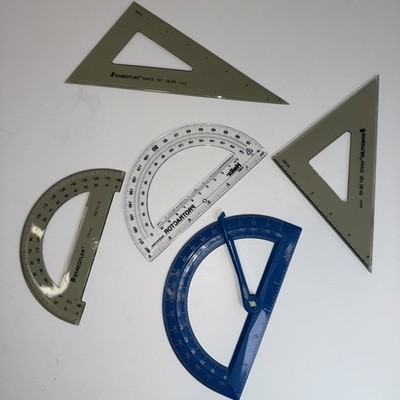 Math Geometry Tool Set 5 PCS for Measuring and Drafting