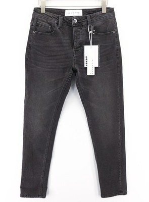 JOHN RICHMOND Riven Men's Jeans W34 Slim Black Washed Denim Buttoned Pockets *