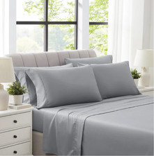 Hotel Signature Egyptian Cotton 400 Thread Count 6-piece Queen Sheet Set Gray