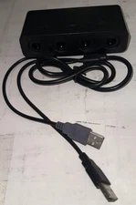 Nintendo Switch Wii U PC GameCube Controller USB Wired Adapter Black 4 Port Hub