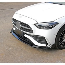 Carbon Fiber Front Bumper Lip Splitter Spoiler Kit For Mercedes-Benz C43 AMG (2018-2023) - 3 Piece ABS Body Kit