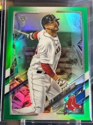 2021 Topps Chrome Ben Baller Green Refractor #95 JD Martinez 40/99 Boston Red