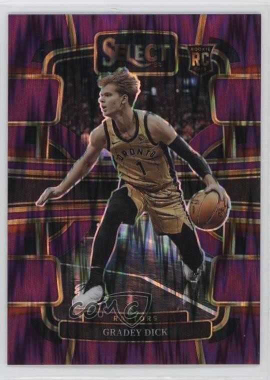 2023-24 Panini Select Concourse Purple Flash Prizm 42/175 Gradey Dick #90 11qz