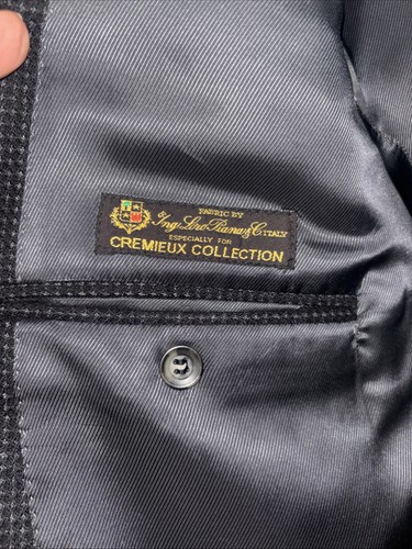 Cappotto sportivo classico Cremieux Collection uomo nero e grigio 44R 100% lana - Foto 12 di 21