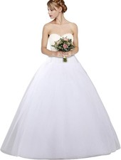 Hoopless Petticoats Crinoline A-line Slips Underskirt for Bridal Gown White