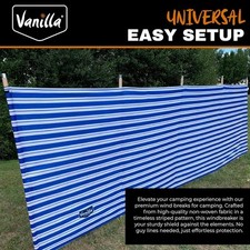 Vanilla Leisure Prestige Windbreak - New Split Pole - 5 Pole - Blue