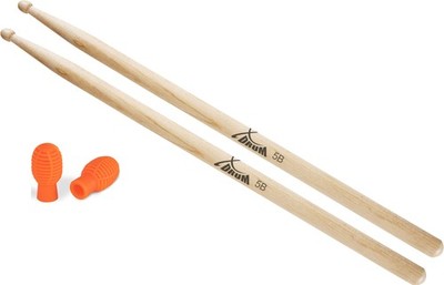 1 Paar XDrum 5B Wood Drumsticks Practice Tip Set Ahorn Silicon