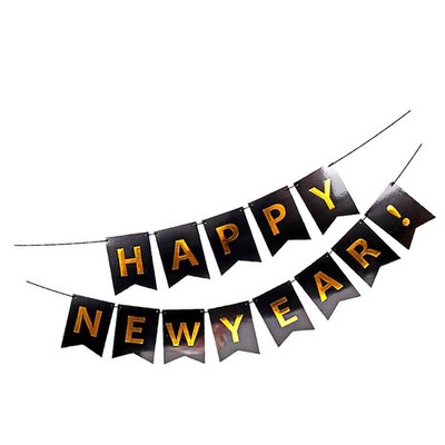 1 Set New Year's Party Schwarzes Papier Swallow Heck Bannerdekoration
