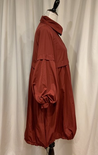 IC Collection Bubble Hem Long Zip Front Jacket, Rust Color, Small - Picture 5 of 8