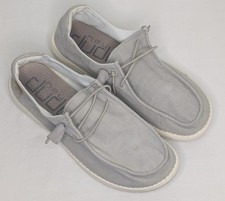 Hey Dude Wendy Chambray Light Grey Shoes Casual Loafer Women s Size 9