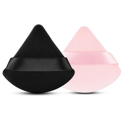 2 Pcs  Triangle Powder Puff for Face Powder, Soft Plush Setting Powder Puff, Vel