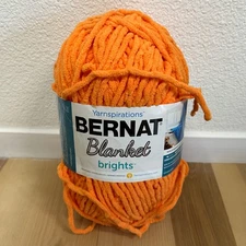 Spinrite Bernat Blanket Brights Big Ball Yarn-Carrot Orange