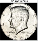 1966 KENNEDY HALF DOLLAR, 40 % SILVER, VERY BEAUTIFUL  RARE  COIN, FAST SHIPPING