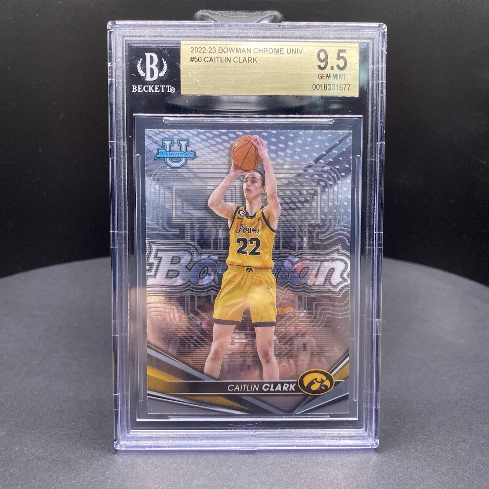 Caitlin Clark 2022-23 Bowman University Best #50 BGS 9.5 Iowa Hawkeyes