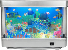 Fake Motion Fish Tank Mini Aquarium, Artificial Tropical Decorative Lamp Night L