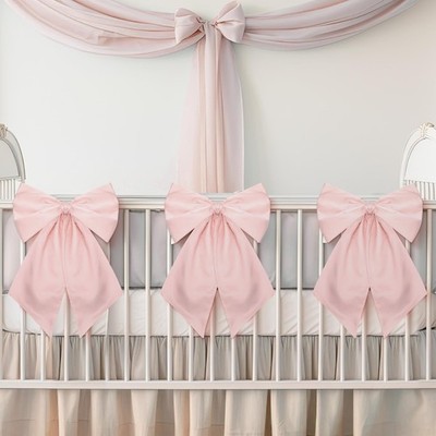Large Pink Bows for Decoration 3 Pack 11x23 Inches Big Coquette Party