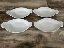 Vintage California Pottery White Au Gratin Oval Dish | Set of 4 | 849-851 | 8.5"