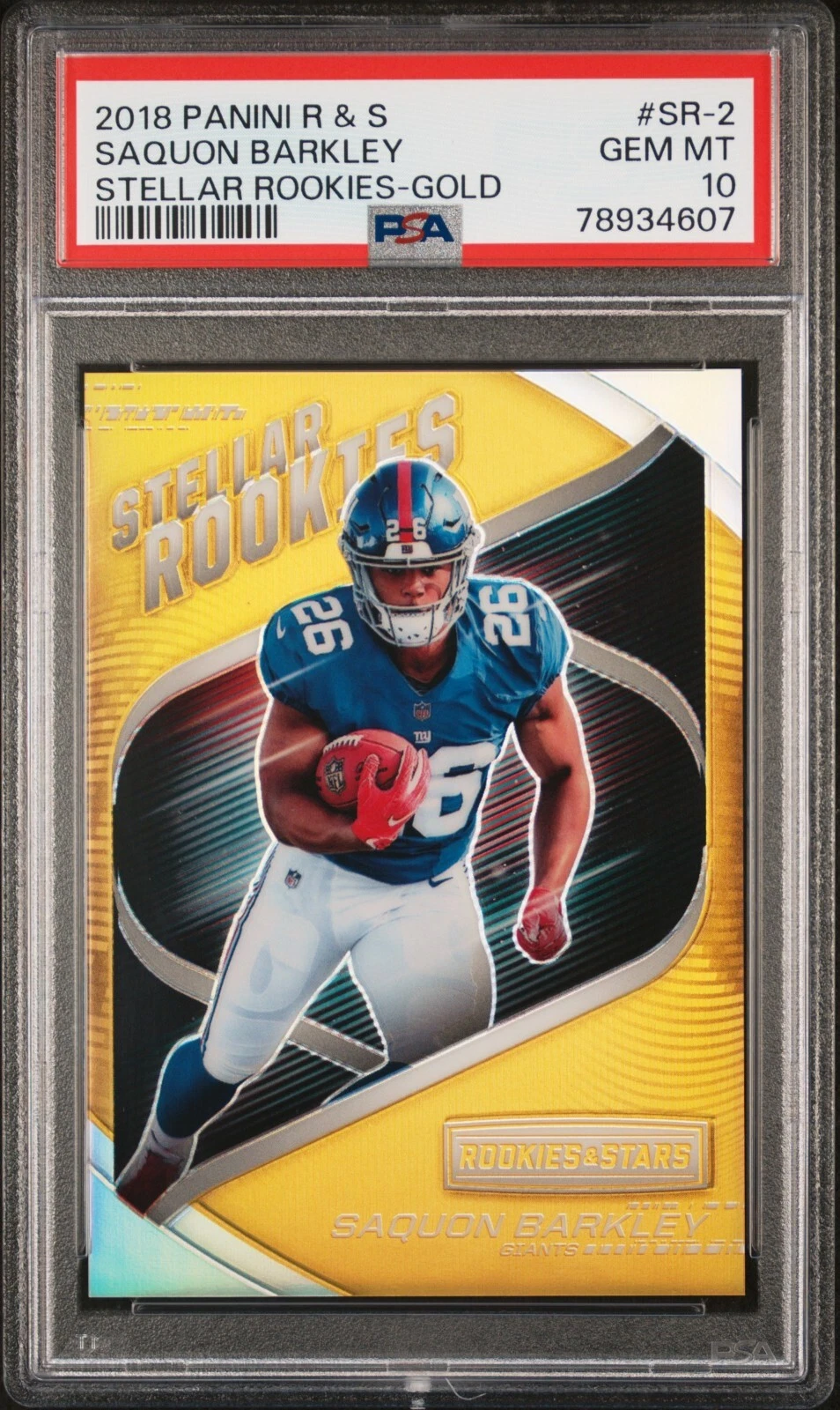 Saquon Barkley Panini Rookies & Stars Stellar Rookies #SR2 Gold