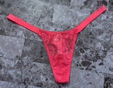 NWT VICTORIA'S SECRET PINK LACE RHINESTONE MICRO TINY SIDE STRAPS THONG PANTIES