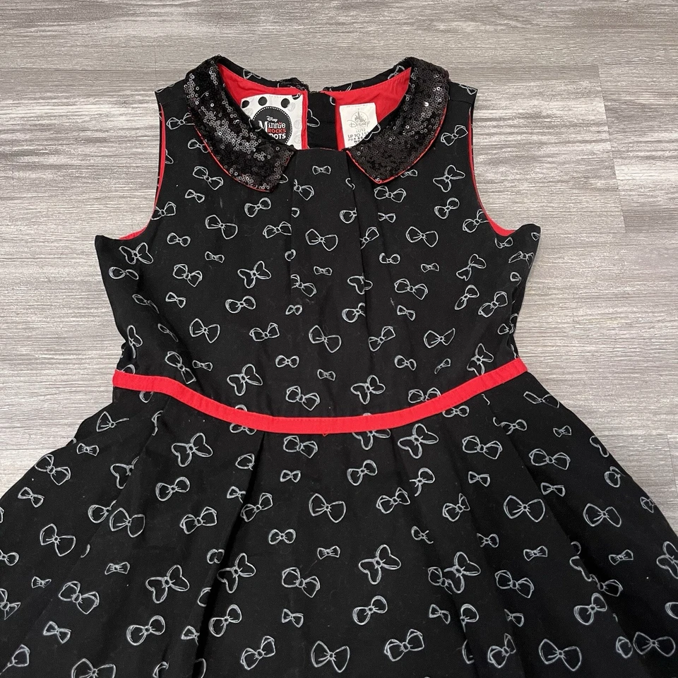 Vestido con estampado de lazo negro cuello lentejuelas talla 11-12 DISNEY STORE Minnie Rocks the Dots Foto 2 de 4