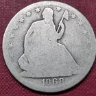 1868 S Seated Liberty Half Dollar 50c Circulated #66381