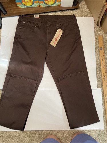 NEW Levis 541 Athletic Taper Stretch Dark Brown Cotton Jeans 32x38 - Picture 4 of 8