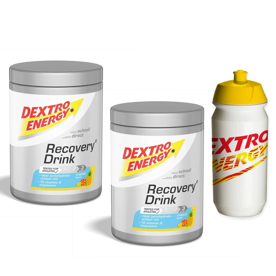 31,28€/kg Dextro Energy Recovery Drink Tropic 2 x 356g Dose +Bonus= Trinkflasche