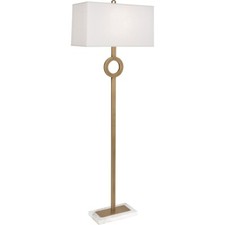 Robert Abbey Oculus 1 Light Floor Lamp, Warm Brass/White Marble Base - 406