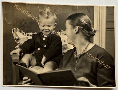 orig. Photo Mother Child Book Reading 1936