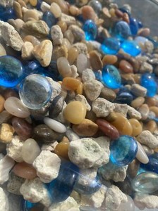 Beautiful Stone And Glass Gems For Aquarium, Terrarium, Home Decor 5 1/2 Lb Bag