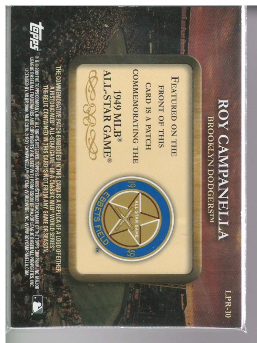 y9715 - 2009 Topps Legends Commemorative Patch #LPR10 Roy Campanella 1949 NM-MT - Image 2 of 2