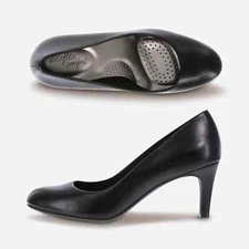 Dexflex Comfort Karma Women's Round Toe Black Pump High Heel Shoes Med or Wide