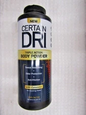 CERTAIN DRI~SWEAT ABSORBING/ODOR PROTECTION/ANTI-FRICTION~BODY POWDER 8 OZ 175
