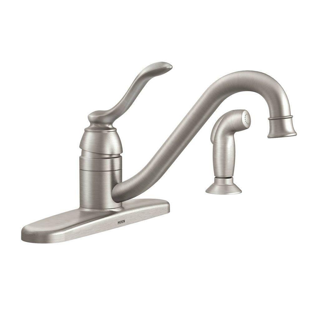 Moen Banbury Stainless Single Handle Kitchen Faucet W Side Sprayer For Sale Online